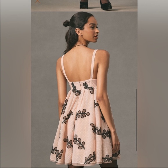 Anthropologie Square Neck Tulle Babydoll Dress - Picture 3 of 6